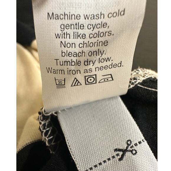 J. Crew Cream Black Linen Blend Side Slit Pullover Striped Maxi Dress Size XS - Picture 9 of 12